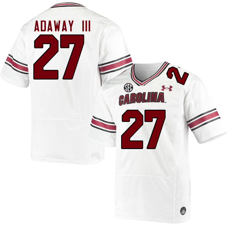 Men #27 Oscar Adaway III South Carolina Gamecocks College Football Jerseys Stitched-White